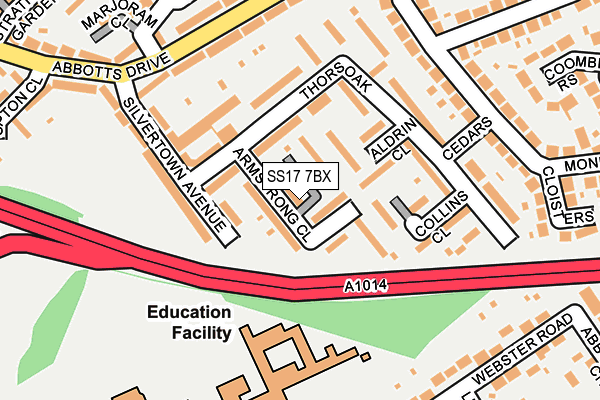 SS17 7BX map - OS OpenMap – Local (Ordnance Survey)
