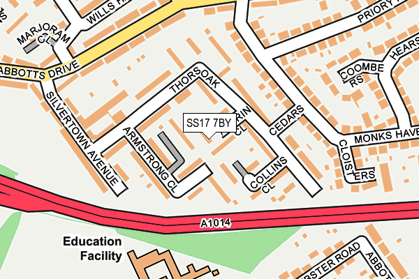 SS17 7BY map - OS OpenMap – Local (Ordnance Survey)