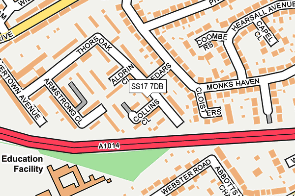 SS17 7DB map - OS OpenMap – Local (Ordnance Survey)