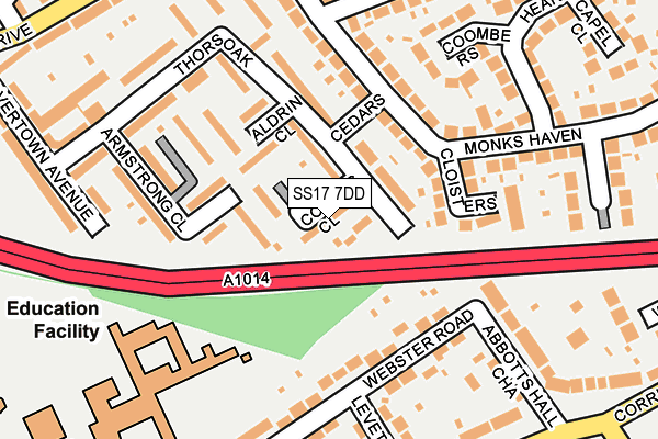SS17 7DD map - OS OpenMap – Local (Ordnance Survey)