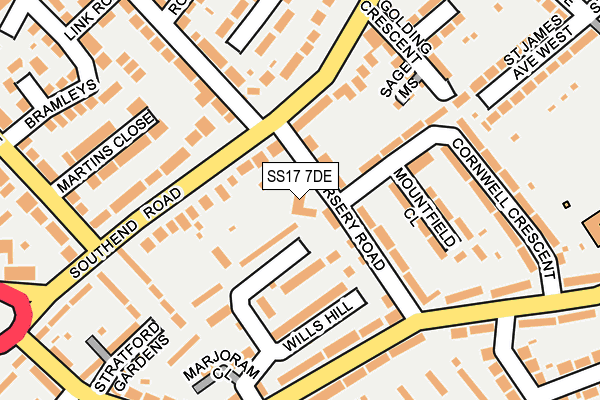 SS17 7DE map - OS OpenMap – Local (Ordnance Survey)