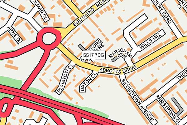 SS17 7DG map - OS OpenMap – Local (Ordnance Survey)