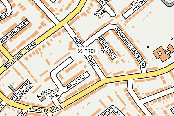 SS17 7DH map - OS OpenMap – Local (Ordnance Survey)