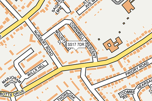 SS17 7DR map - OS OpenMap – Local (Ordnance Survey)