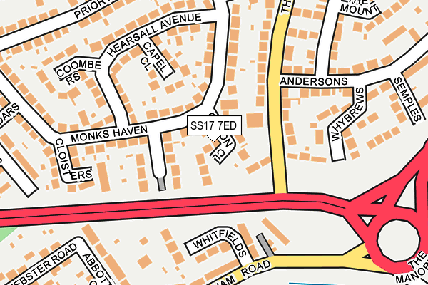 SS17 7ED map - OS OpenMap – Local (Ordnance Survey)