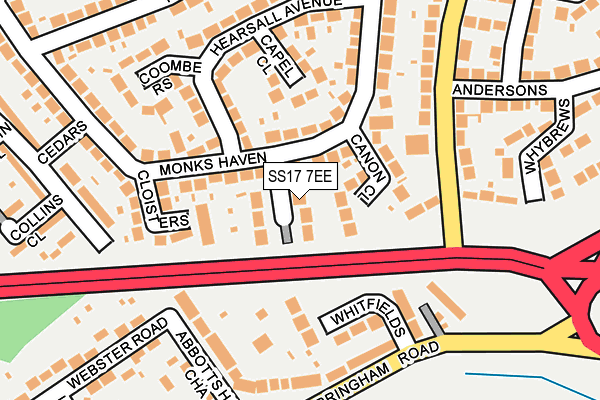 SS17 7EE map - OS OpenMap – Local (Ordnance Survey)