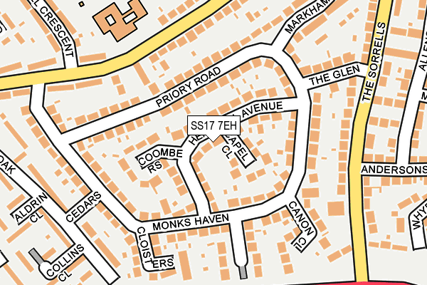 SS17 7EH map - OS OpenMap – Local (Ordnance Survey)