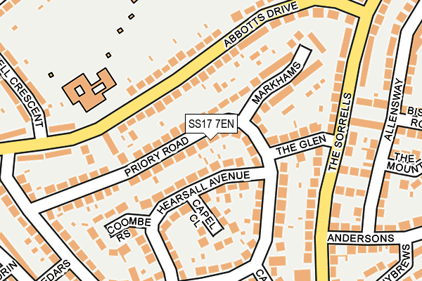 SS17 7EN map - OS OpenMap – Local (Ordnance Survey)