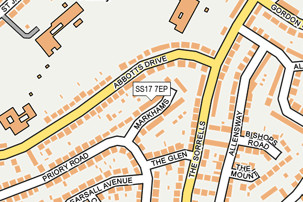 SS17 7EP map - OS OpenMap – Local (Ordnance Survey)