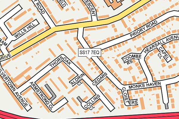 SS17 7EQ map - OS OpenMap – Local (Ordnance Survey)