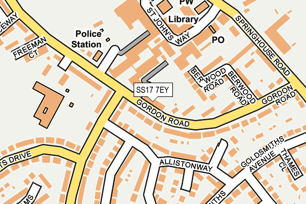 SS17 7EY map - OS OpenMap – Local (Ordnance Survey)
