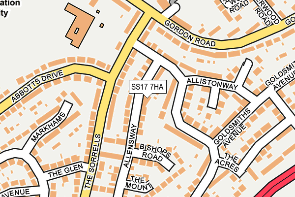 SS17 7HA map - OS OpenMap – Local (Ordnance Survey)