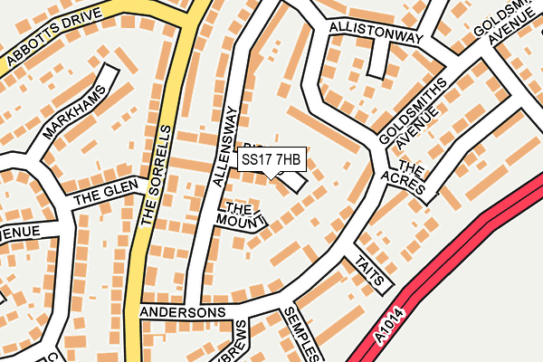 SS17 7HB map - OS OpenMap – Local (Ordnance Survey)