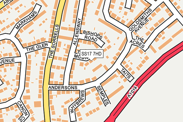 SS17 7HD map - OS OpenMap – Local (Ordnance Survey)