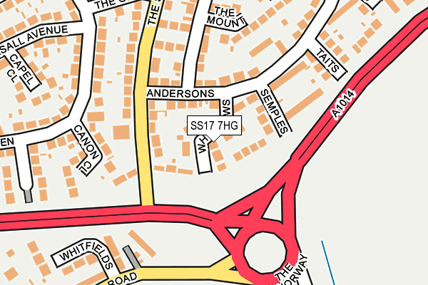SS17 7HG map - OS OpenMap – Local (Ordnance Survey)