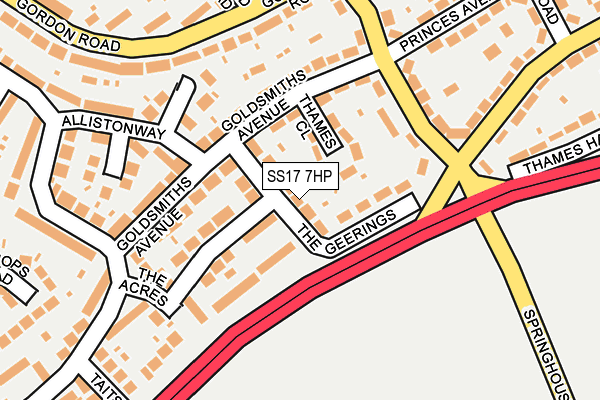 SS17 7HP map - OS OpenMap – Local (Ordnance Survey)