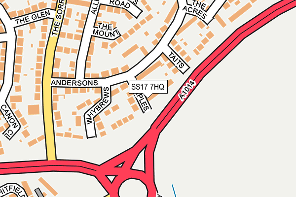 SS17 7HQ map - OS OpenMap – Local (Ordnance Survey)