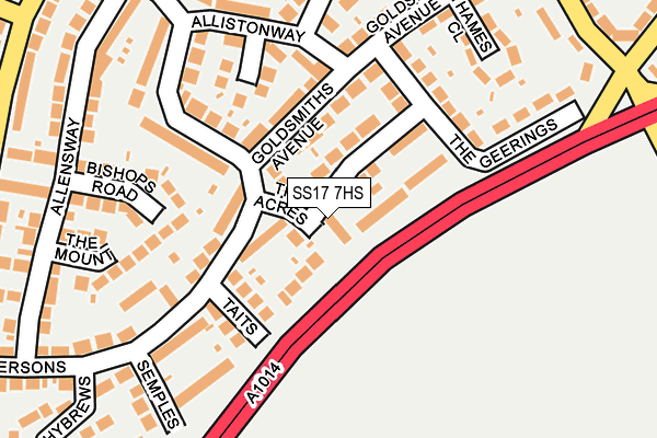 SS17 7HS map - OS OpenMap – Local (Ordnance Survey)