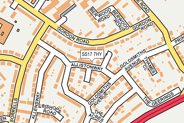 SS17 7HY map - OS OpenMap – Local (Ordnance Survey)