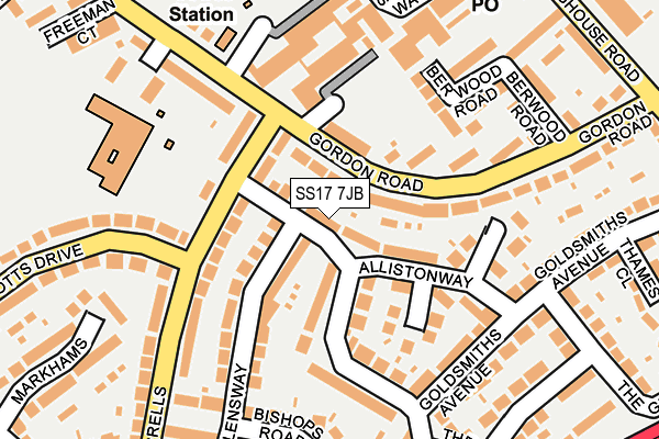 SS17 7JB map - OS OpenMap – Local (Ordnance Survey)