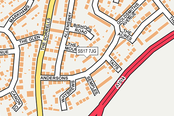 SS17 7JG map - OS OpenMap – Local (Ordnance Survey)