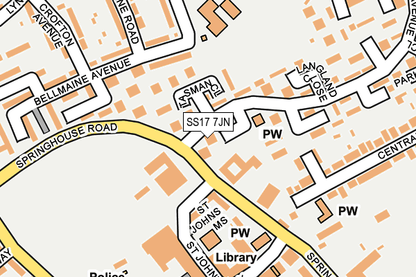 SS17 7JN map - OS OpenMap – Local (Ordnance Survey)