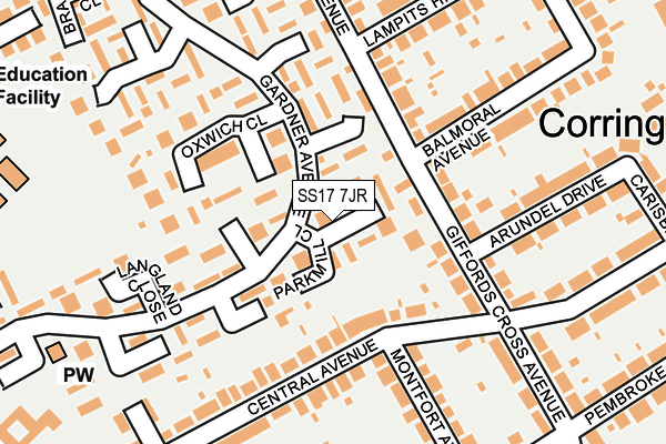 SS17 7JR map - OS OpenMap – Local (Ordnance Survey)