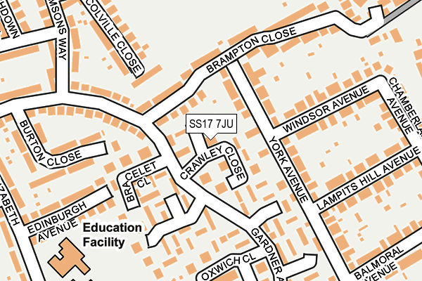 SS17 7JU map - OS OpenMap – Local (Ordnance Survey)