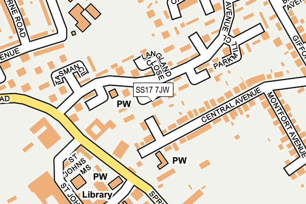 SS17 7JW map - OS OpenMap – Local (Ordnance Survey)