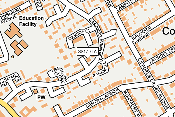 SS17 7LA map - OS OpenMap – Local (Ordnance Survey)