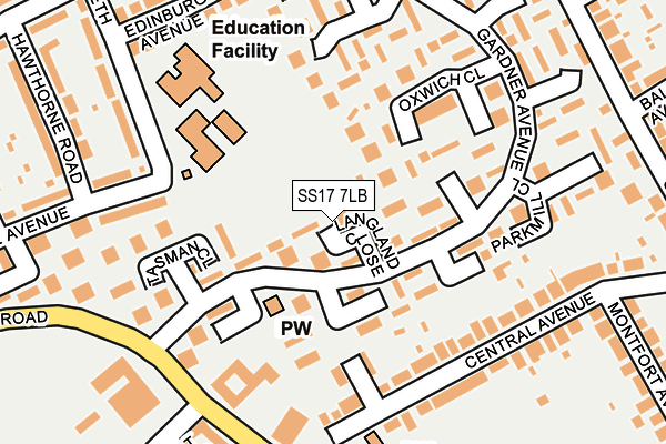 SS17 7LB map - OS OpenMap – Local (Ordnance Survey)