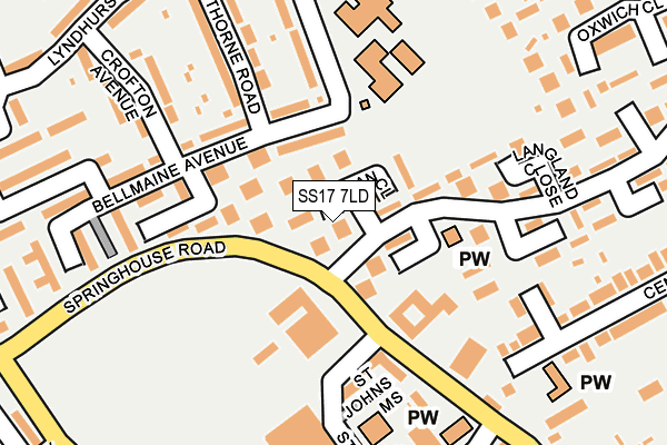 SS17 7LD map - OS OpenMap – Local (Ordnance Survey)