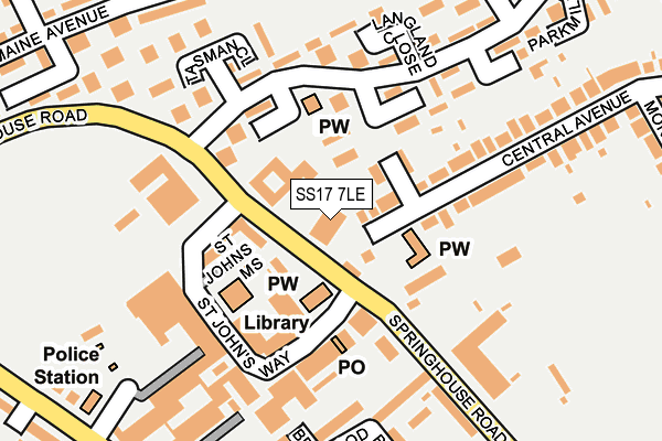 SS17 7LE map - OS OpenMap – Local (Ordnance Survey)
