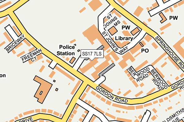 SS17 7LS map - OS OpenMap – Local (Ordnance Survey)