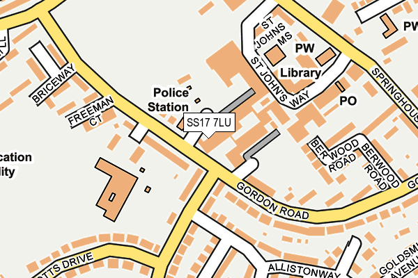SS17 7LU map - OS OpenMap – Local (Ordnance Survey)