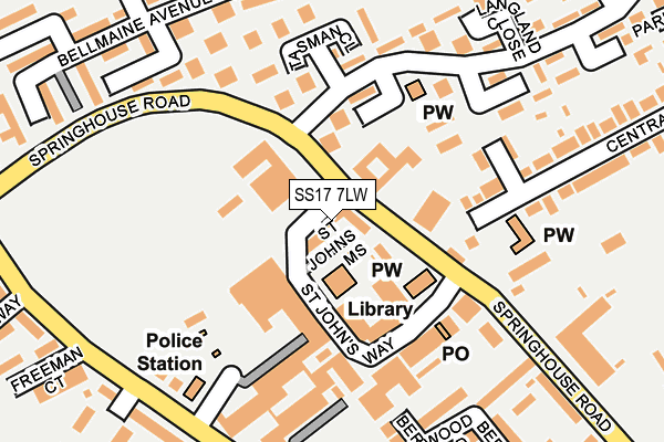 SS17 7LW map - OS OpenMap – Local (Ordnance Survey)