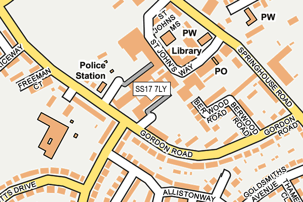 SS17 7LY map - OS OpenMap – Local (Ordnance Survey)