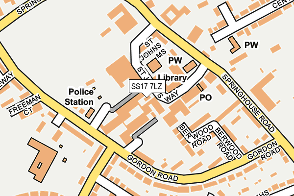 SS17 7LZ map - OS OpenMap – Local (Ordnance Survey)