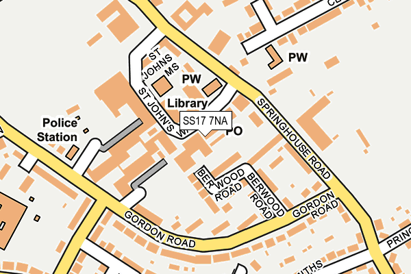 SS17 7NA map - OS OpenMap – Local (Ordnance Survey)