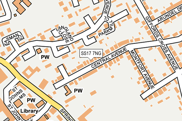 SS17 7NG map - OS OpenMap – Local (Ordnance Survey)