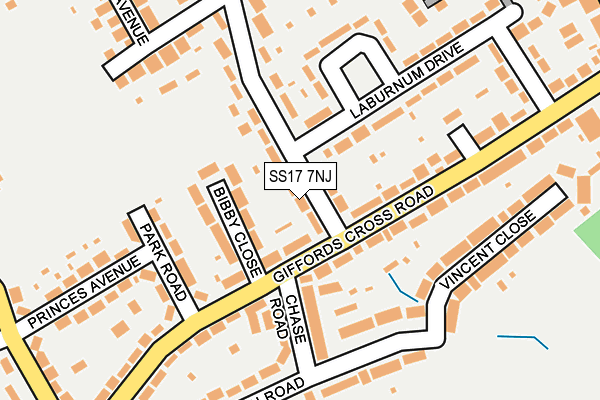 SS17 7NJ map - OS OpenMap – Local (Ordnance Survey)