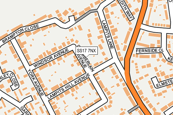 SS17 7NX map - OS OpenMap – Local (Ordnance Survey)