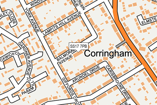 SS17 7PB map - OS OpenMap – Local (Ordnance Survey)