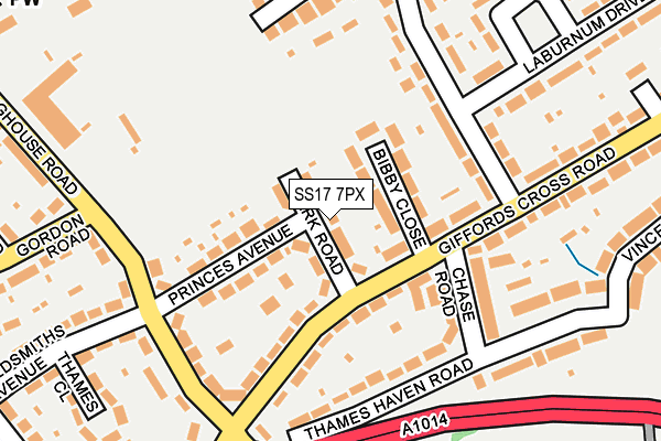 SS17 7PX map - OS OpenMap – Local (Ordnance Survey)