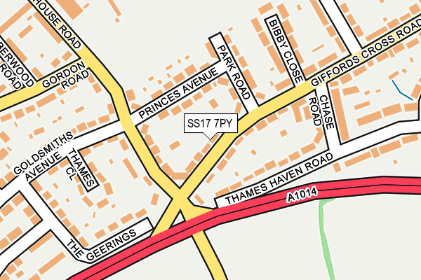 SS17 7PY map - OS OpenMap – Local (Ordnance Survey)