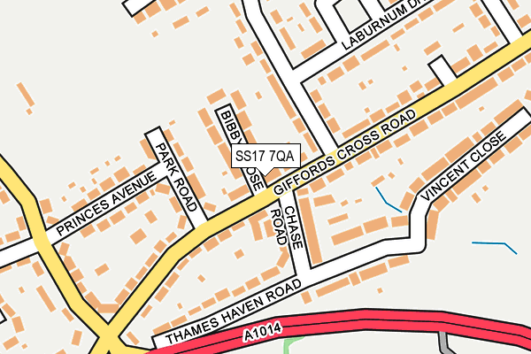 SS17 7QA map - OS OpenMap – Local (Ordnance Survey)