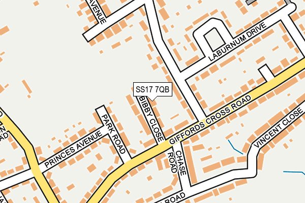 SS17 7QB map - OS OpenMap – Local (Ordnance Survey)