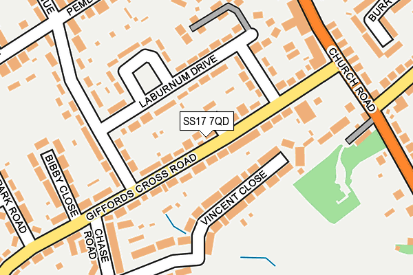 SS17 7QD map - OS OpenMap – Local (Ordnance Survey)