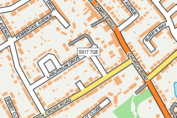 SS17 7QE map - OS OpenMap – Local (Ordnance Survey)