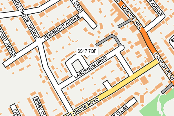 SS17 7QF map - OS OpenMap – Local (Ordnance Survey)